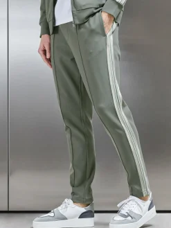 Technical Jersey Side Stripe Jogger - Olive