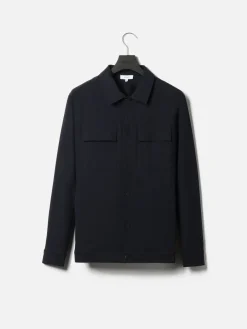 Technical Mid Weight Popper Overshirt - Navy