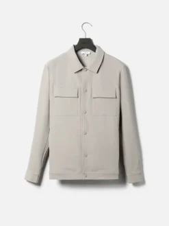 Technical Mid Weight Popper Overshirt - Stone