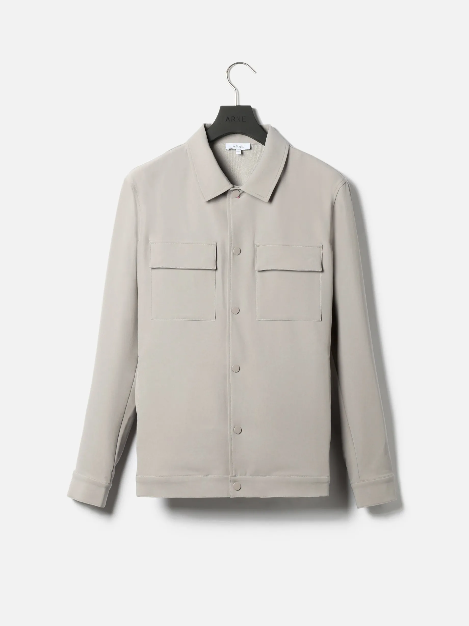Technical Mid Weight Popper Overshirt - Stone