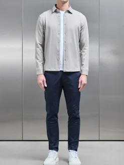 Textured Button Through Shirt - Stone