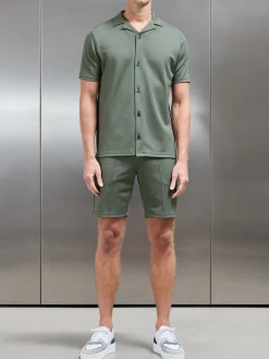 Textured Interlock Short - Olive