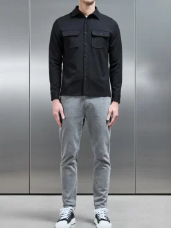 Textured Overshirt - Black