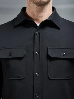 Textured Overshirt - Black
