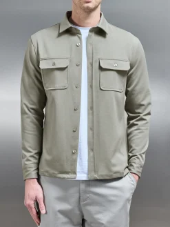 Textured Overshirt - Olive