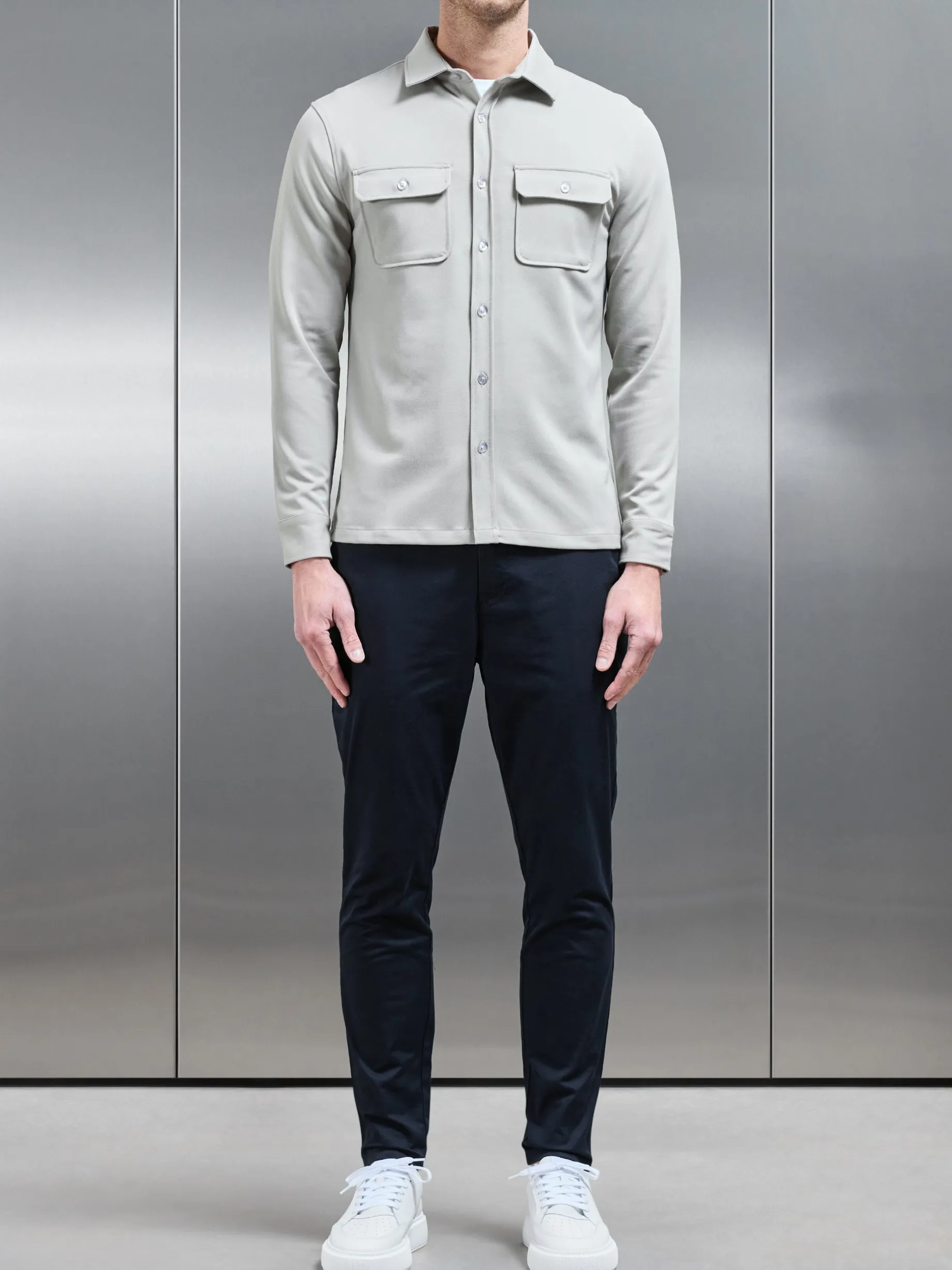 Textured Overshirt - Stone