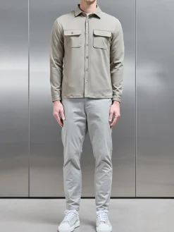 Textured Overshirt - Taupe