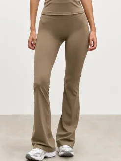 Womens Active Flared Legging - Taupe