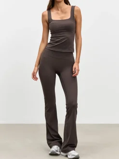 Womens Active Flared Legging - Brown
