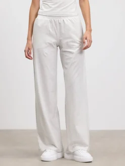 Womens Cotton Modal Wide Leg Pull On Trouser - Marl Grey