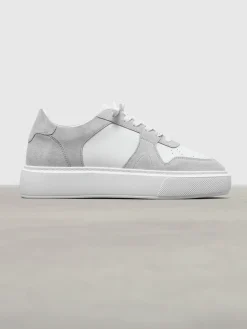 Womens Court Trainer - White Mid Grey