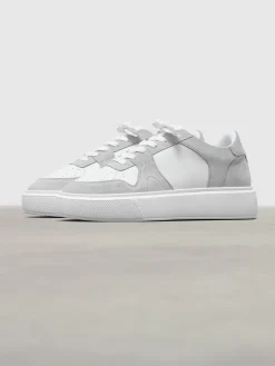 Womens Court Trainer - White Mid Grey