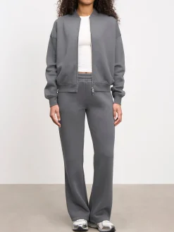 Womens Neoprene Straight Leg Jogger - Grey