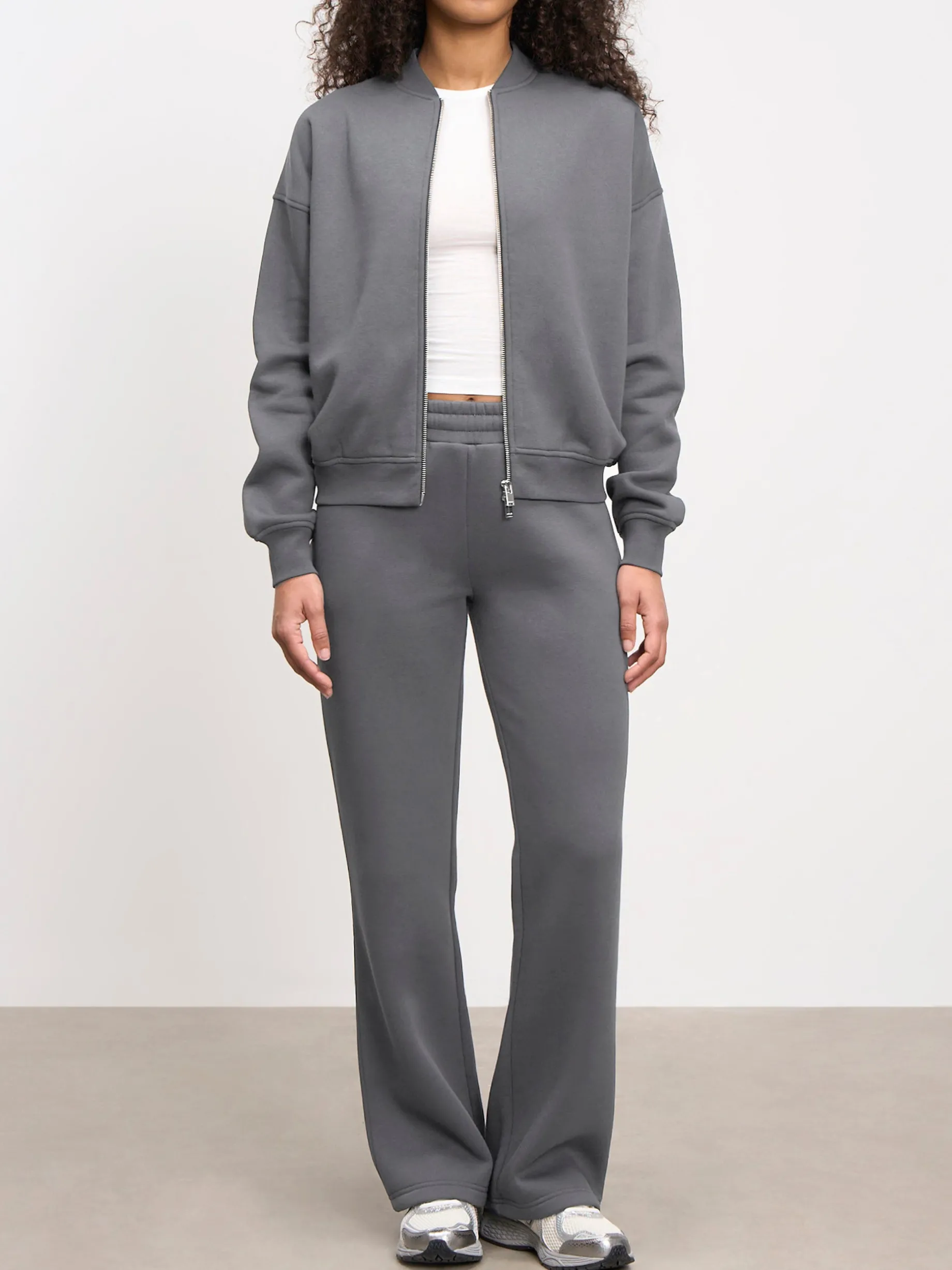 Womens Neoprene Straight Leg Jogger - Grey