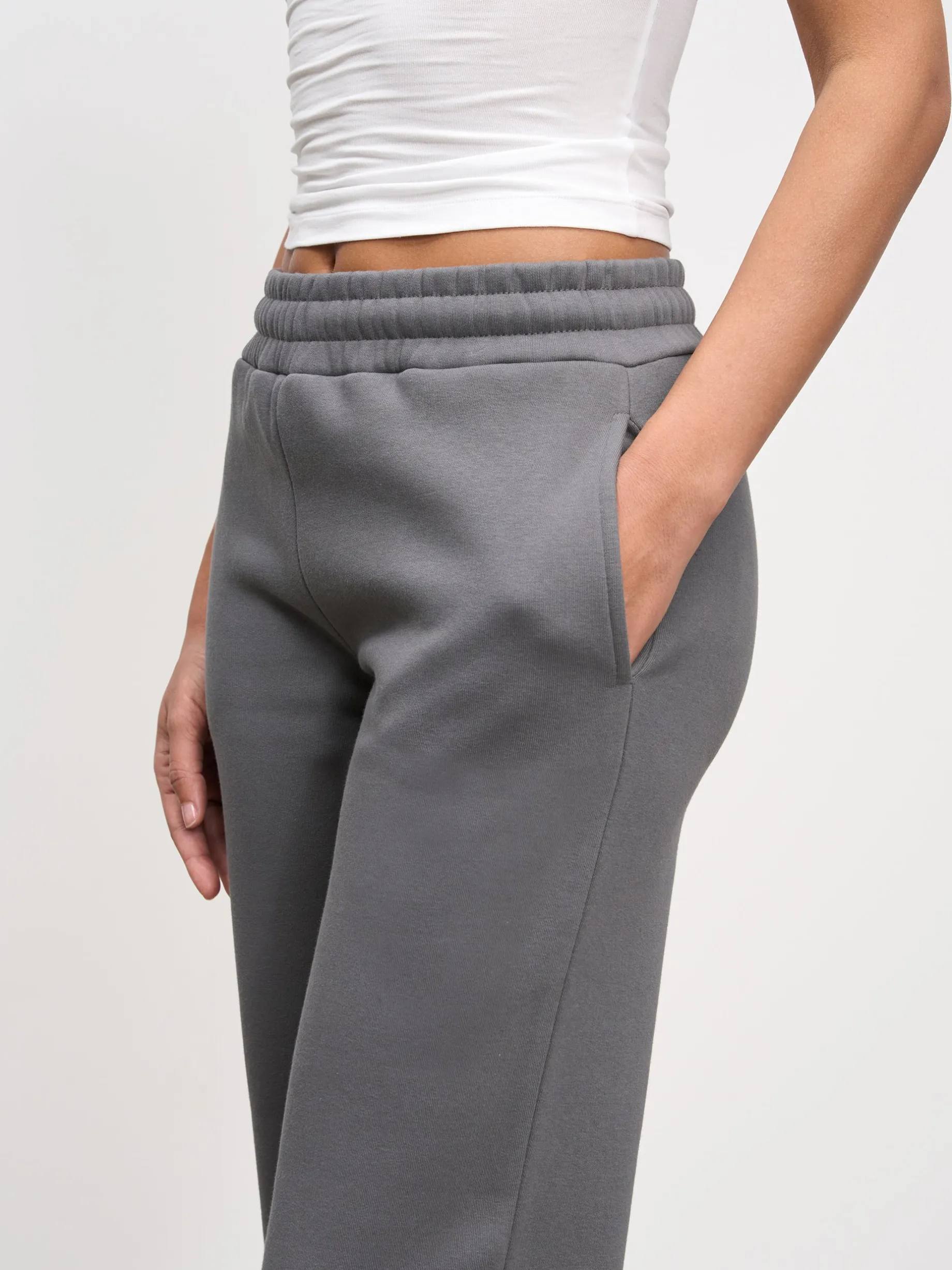 Womens Neoprene Straight Leg Jogger - Grey