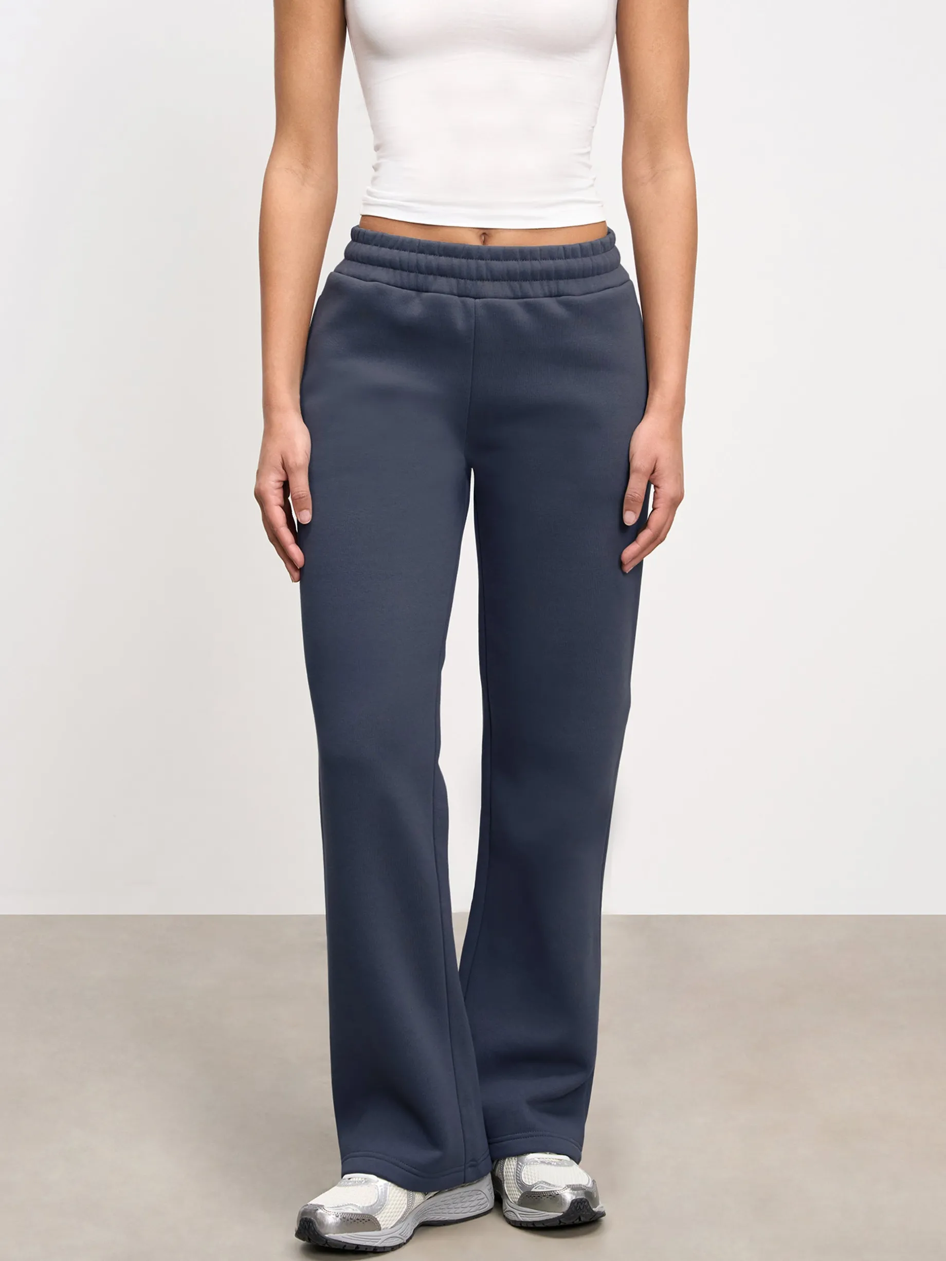 Womens Neoprene Straight Leg Jogger - Slate Blue
