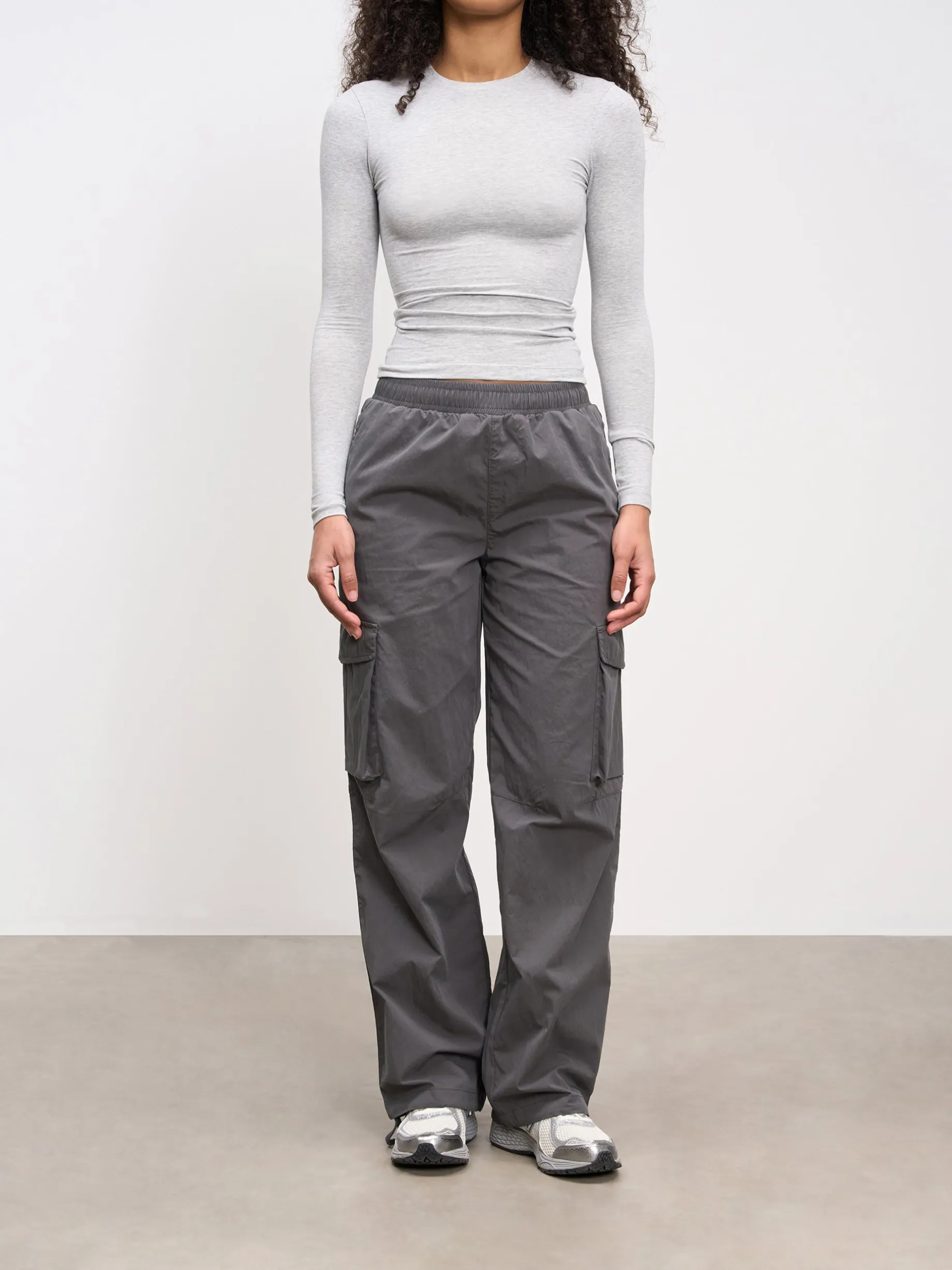 Womens Parachute Cargo Pant - Grey