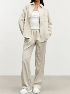 Womens Pull On Trouser - Stone