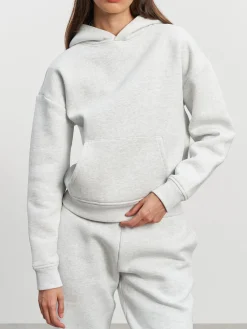 Womens Relaxed Hoodie - Marl Grey