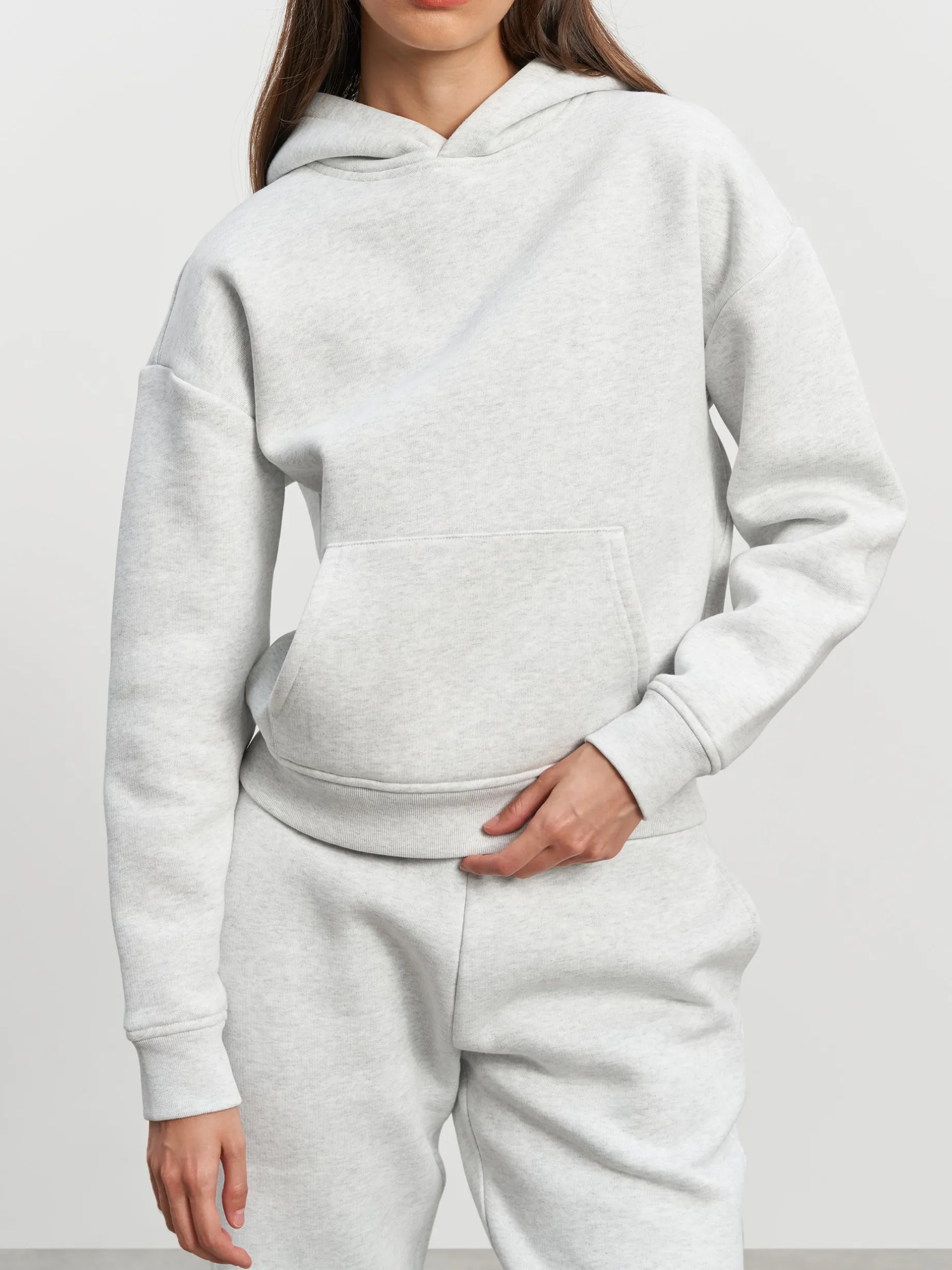 Womens Relaxed Hoodie - Marl Grey