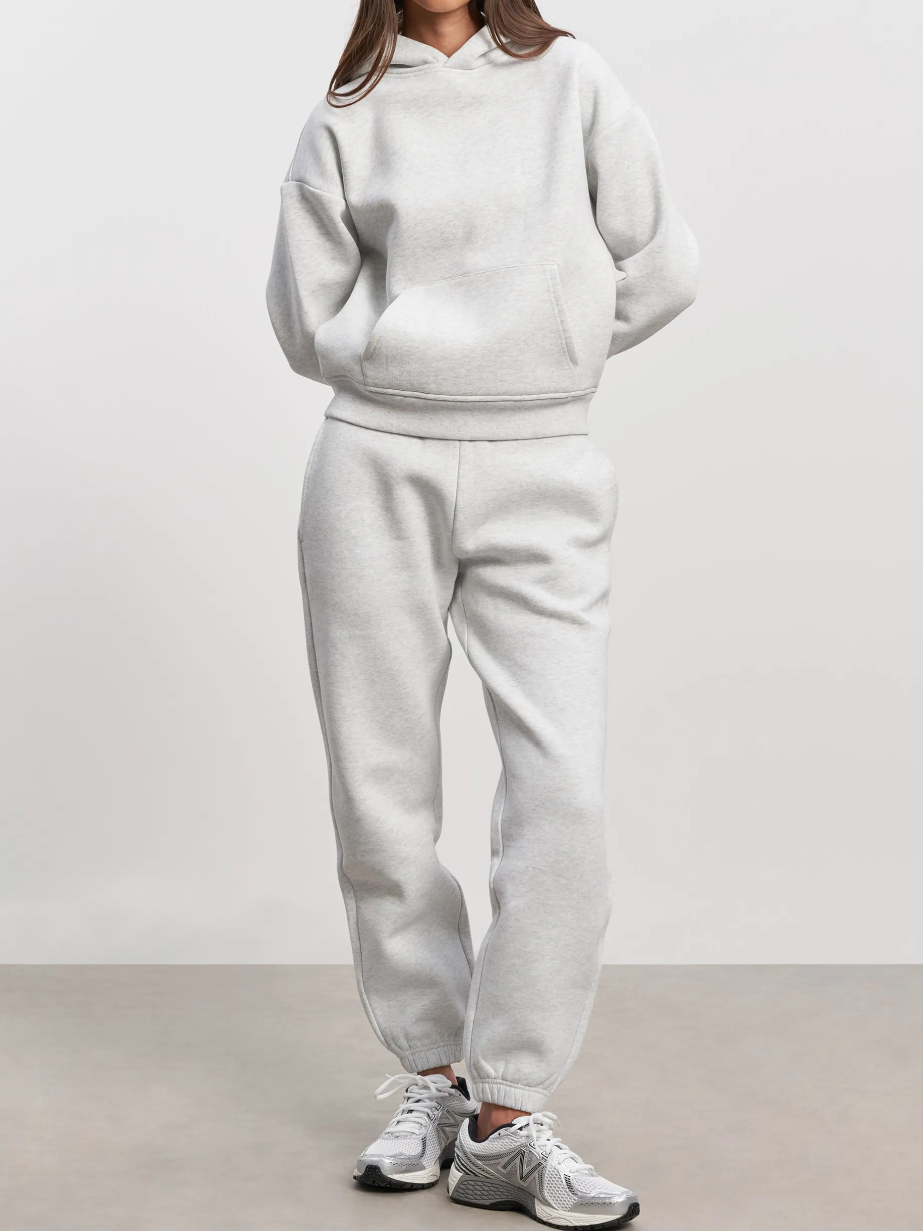 Womens Relaxed Hoodie - Marl Grey
