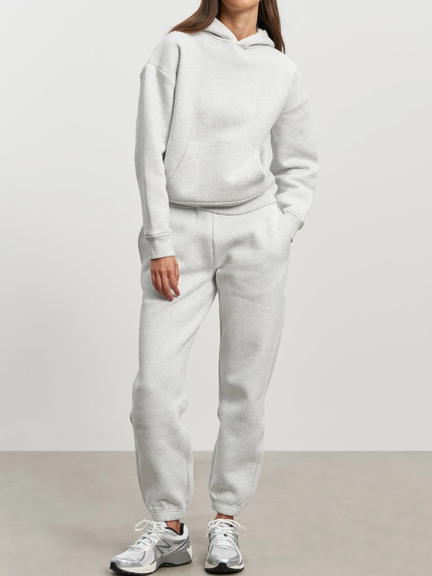 Womens Relaxed Hoodie - Marl Grey
