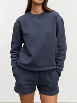 Womens Relaxed Jersey Sweatshirt - Slate Blue