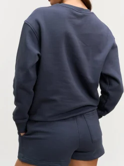 Womens Relaxed Jersey Sweatshirt - Slate Blue