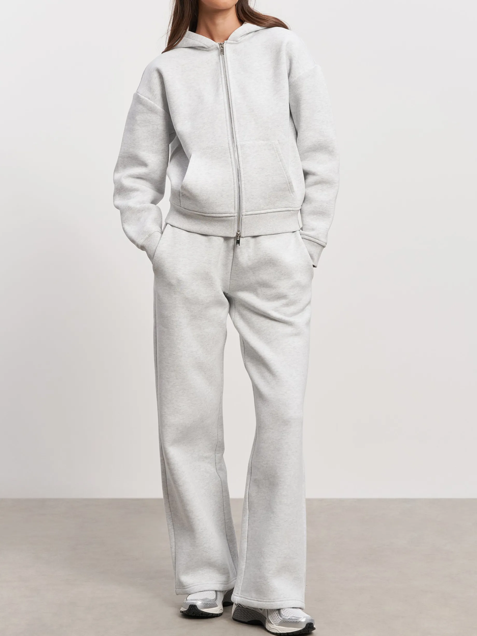 Womens Relaxed Straight Leg Jogger - Marl Grey