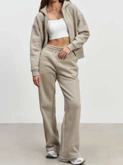 Womens Relaxed Straight Leg Jogger - Stone
