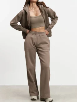 Womens Relaxed Straight Leg Jogger - Taupe
