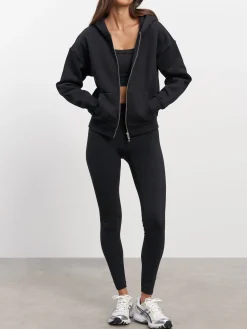 Womens Relaxed Zip Hoodie - Black