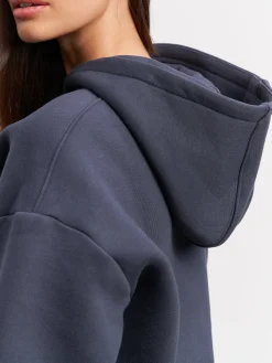 Womens Relaxed Zip Hoodie - Slate Blue
