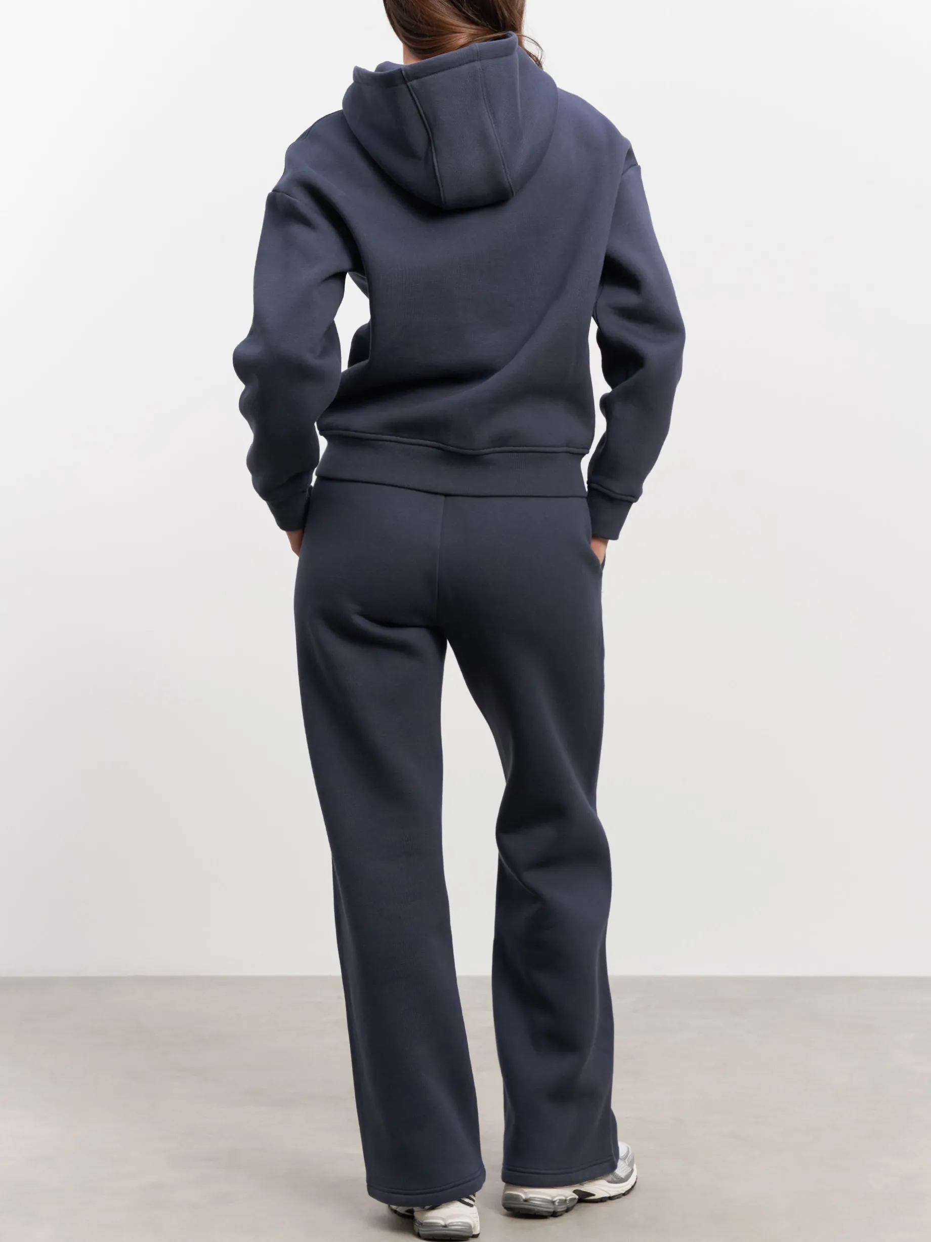 Womens Relaxed Zip Hoodie - Slate Blue