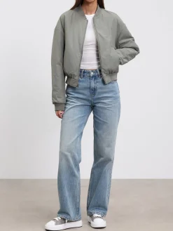 Womens Reversible Bomber Jacket - Black Sage
