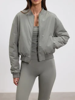 Womens Reversible Bomber Jacket - Black Sage