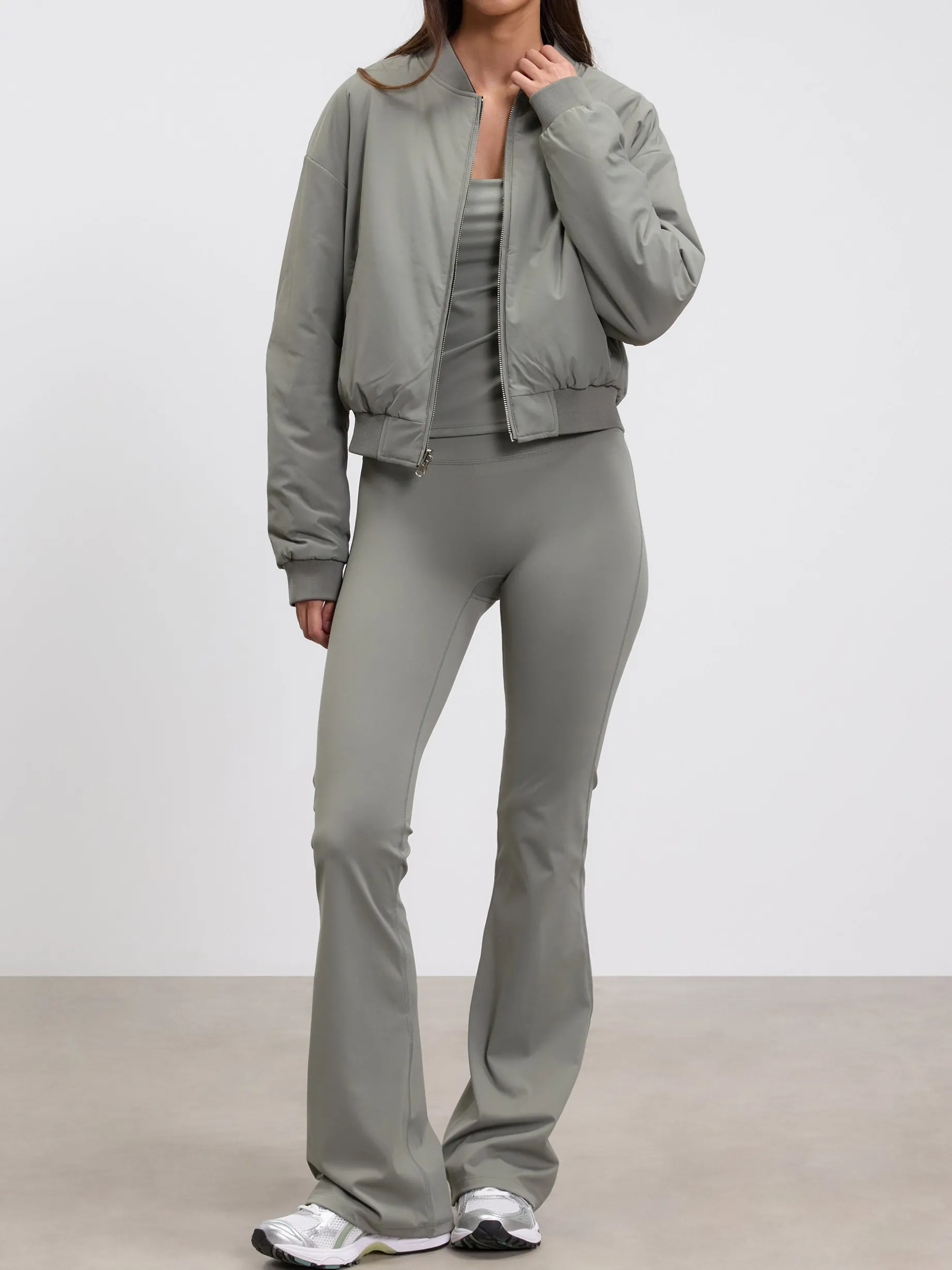 Womens Reversible Bomber Jacket - Black Sage