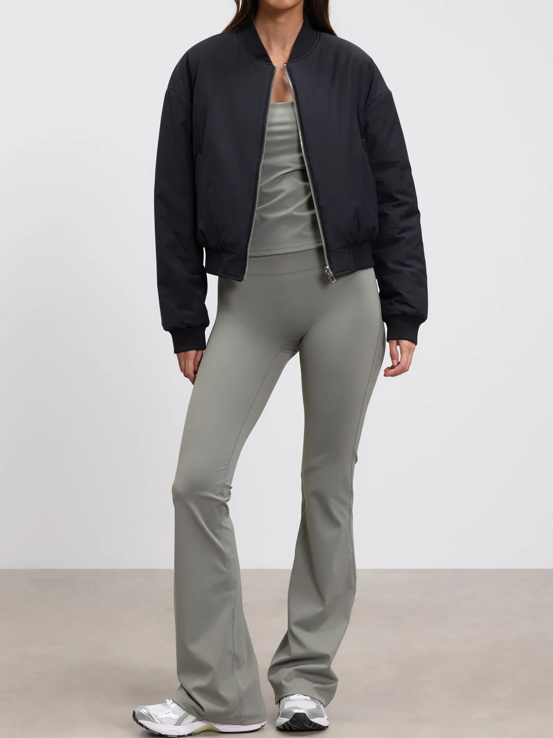 Womens Reversible Bomber Jacket - Black Sage