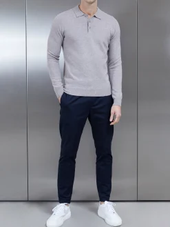 Wool Knitted Polo Shirt - Stone